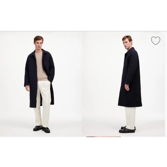 Madewell $398 Raglan-Sleeve Topcoat in Italian Fabric Navy Size M NS361 - Picture 1 of 8